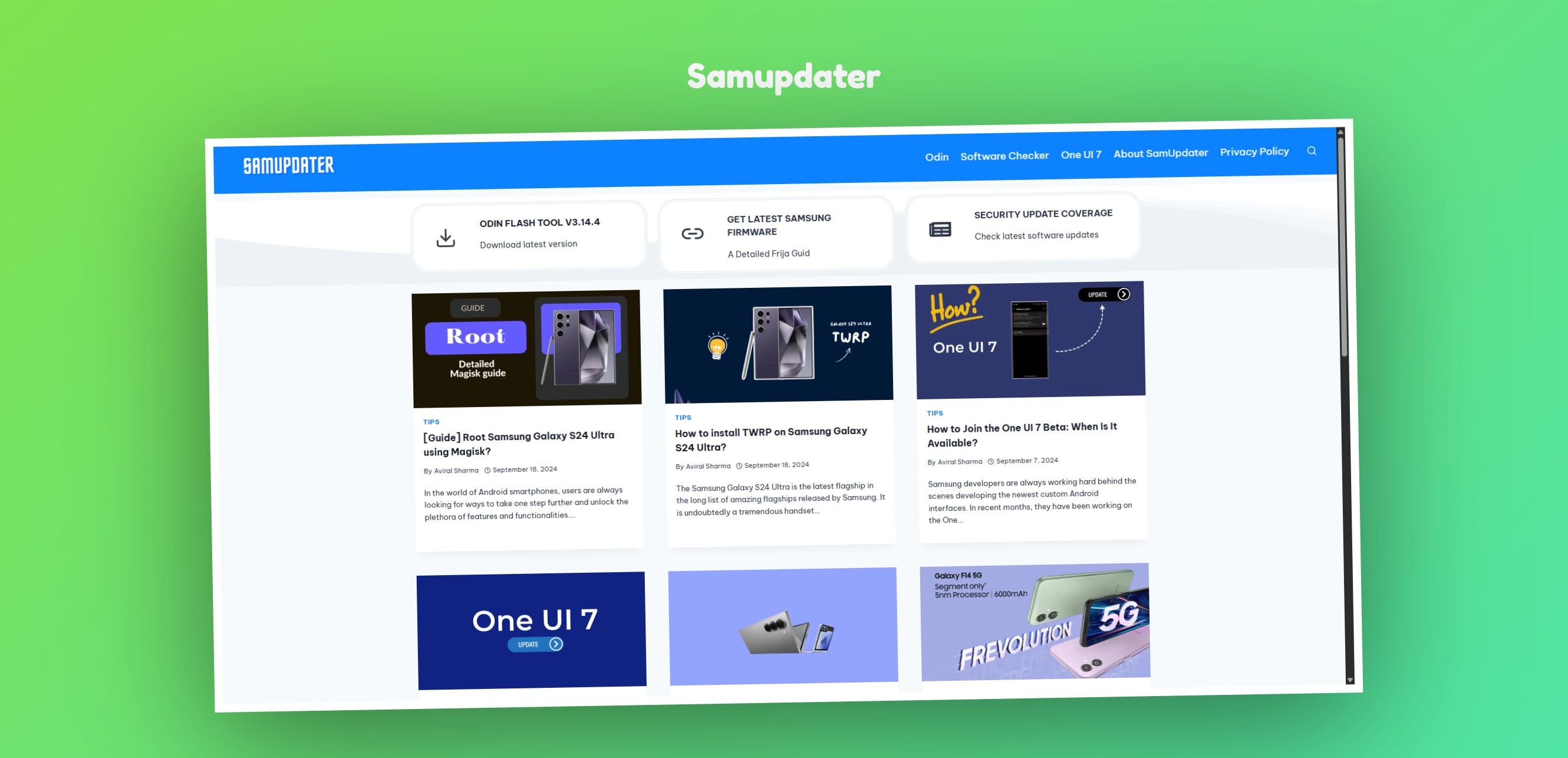 Website Redesign - Sam Updater